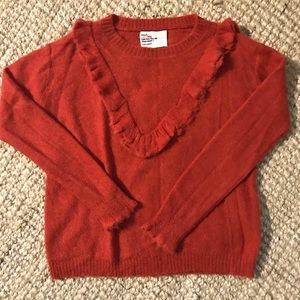 Red sweater with Ruffle